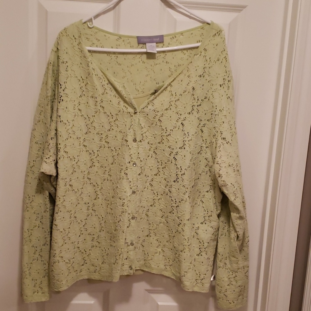 Lace button up jacket and matching tank